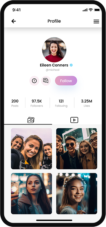 Tie-In app user profile screen