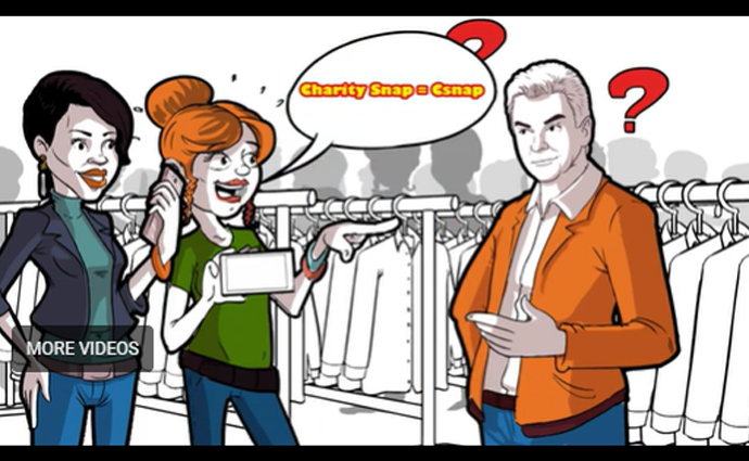 Animated explanation of what a Charity Snap (CSnap) is